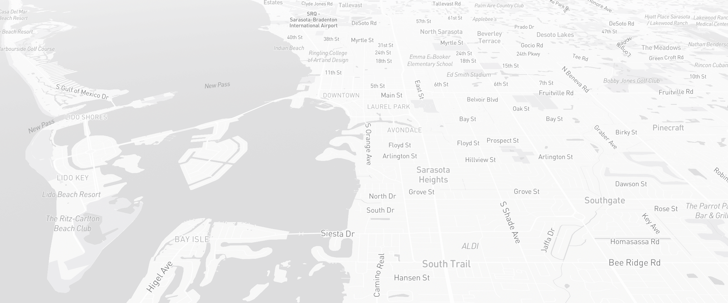 Neighborhood map of Sarasota, FL — the area served by Life Insurance Agents of Sarasota Group